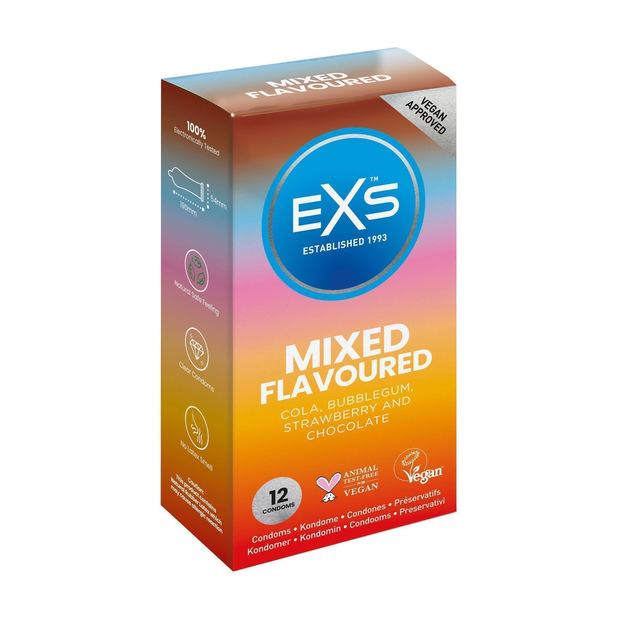 Prezervatyvų rinkinys „Mixed Flavoured“, 12 vnt. - EXS Condoms