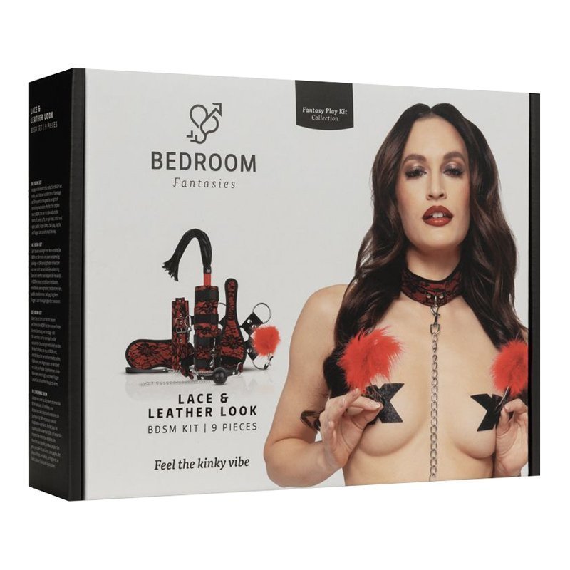 BDSM rinkinys „Lace & Leather Look“ - Bedroom Fantasies