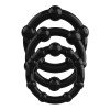 Penio žiedų rinkinys „Triple Bead Black“ - Crushious