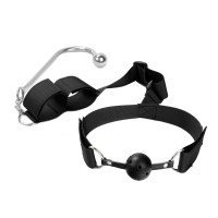 Suvaržymo rinkinys „Mouth Gag with Cuff and Anal Hook“ - Latetobed