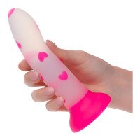 Silikoninis dildo „Glow Stick Heart“ - CalExotics