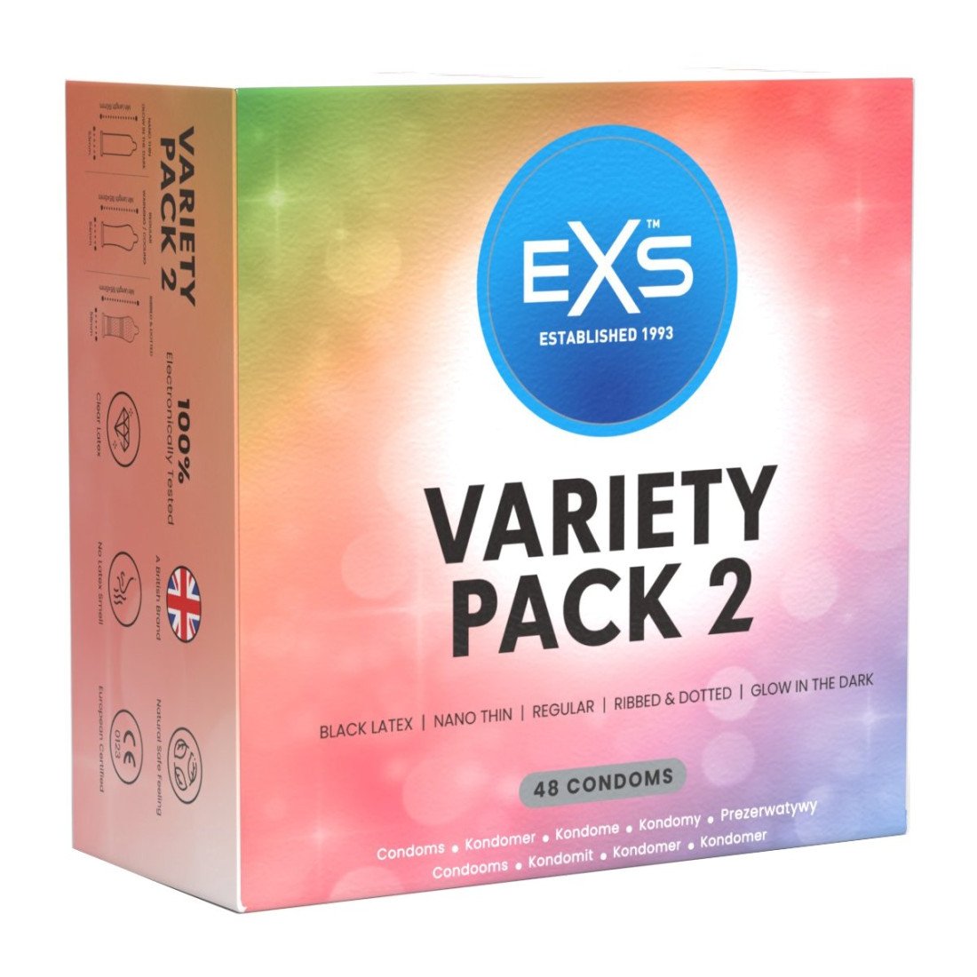 Prezervatyvų rinkinys „Variety Pack 2“, 48 vnt. - EXS Condoms