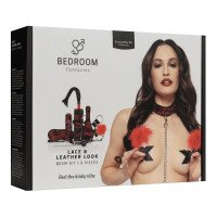 BDSM rinkinys „Lace & Leather Look“ - Bedroom Fantasies