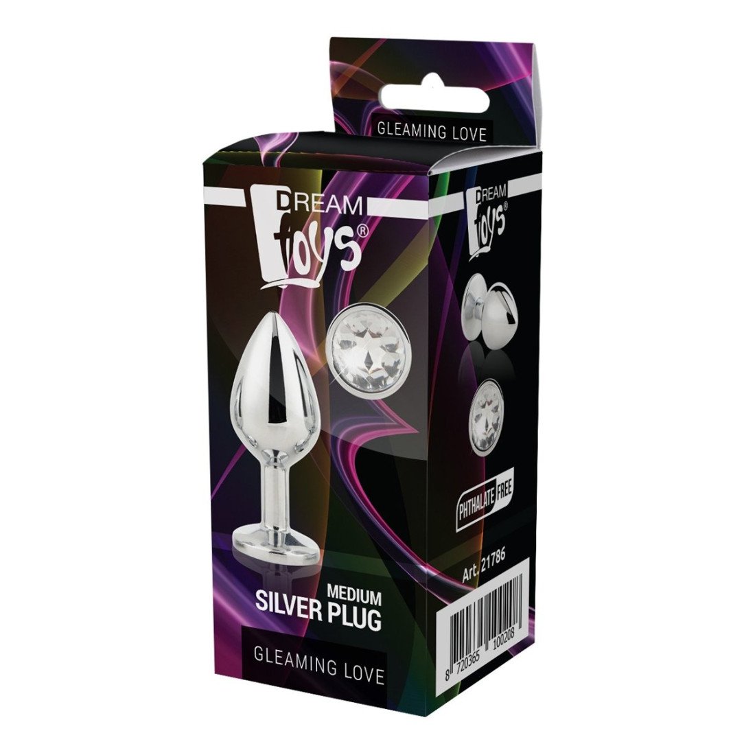 Vidutinis analinis kaištis „Silver Gleaming Love“ - Dream Toys