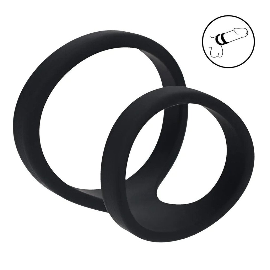 Penio žiedas „2 Loop Silicone Cock Ring“ - Shots Toys