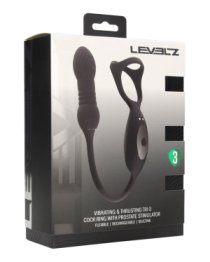 Automatinis analinis vibratorius - žiedas „Vibrating and Thrusting Tri O“ - Levelz