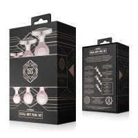 Analinių kaiščių rinkinys „Metal Butt Plug Set“ - Rosy Gold