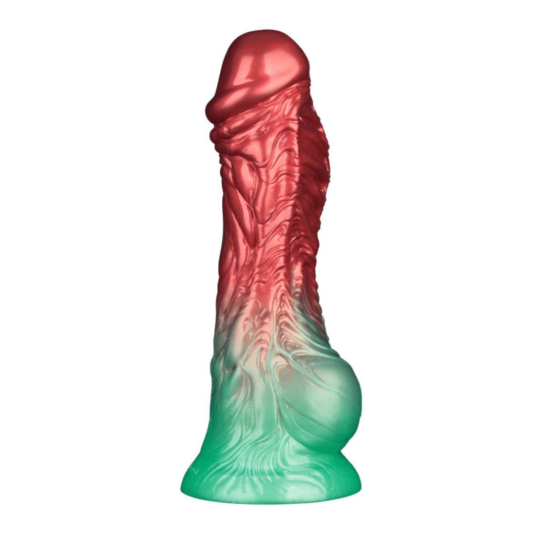 Pripučiamas silikoninis dildo „Aerosx Nr. 8.0 Red/Green“ - Lovetoy