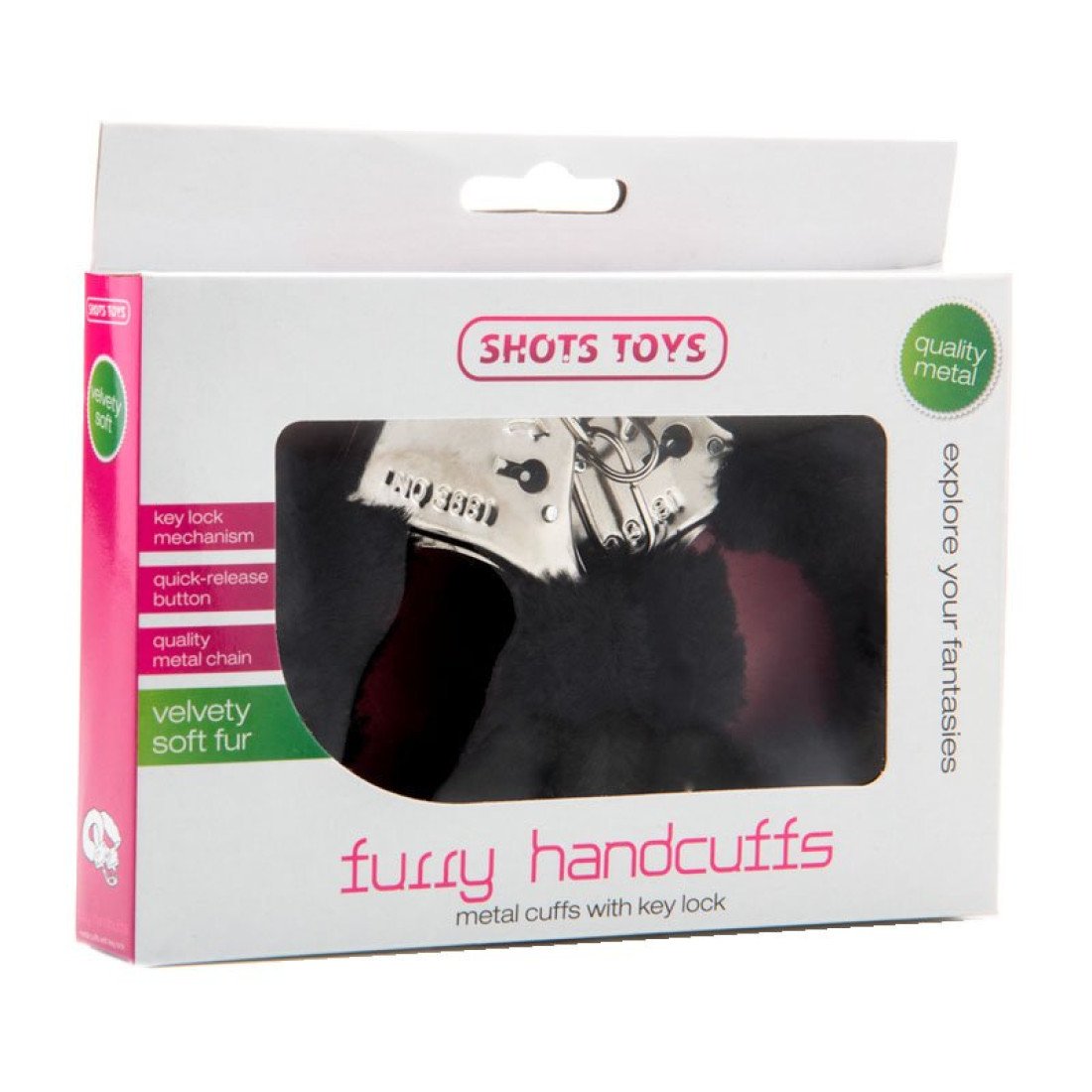 Antrankiai „Furry Handcuffs“ - Shots Toys