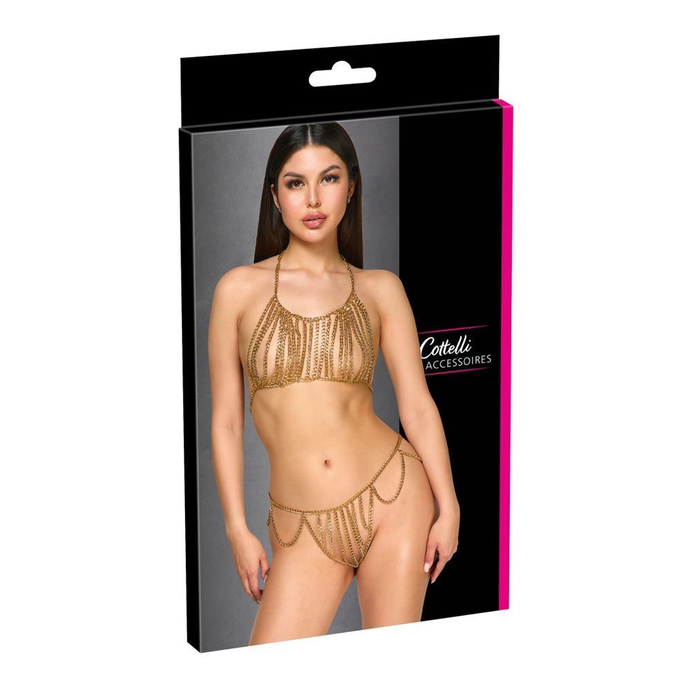 Liemenėlės ir kelnaičių rinkinys „Chain Bikini“ - Cottelli Collection