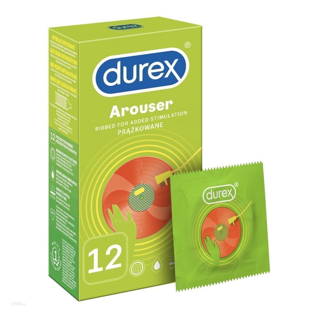 Stimuliuojantys prezervatyvai „Arouser“, 12 vnt. - Durex