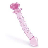 Stiklinis G taško dildo „Glaze Rosebud Spiral Dildo“ - Dream Toys