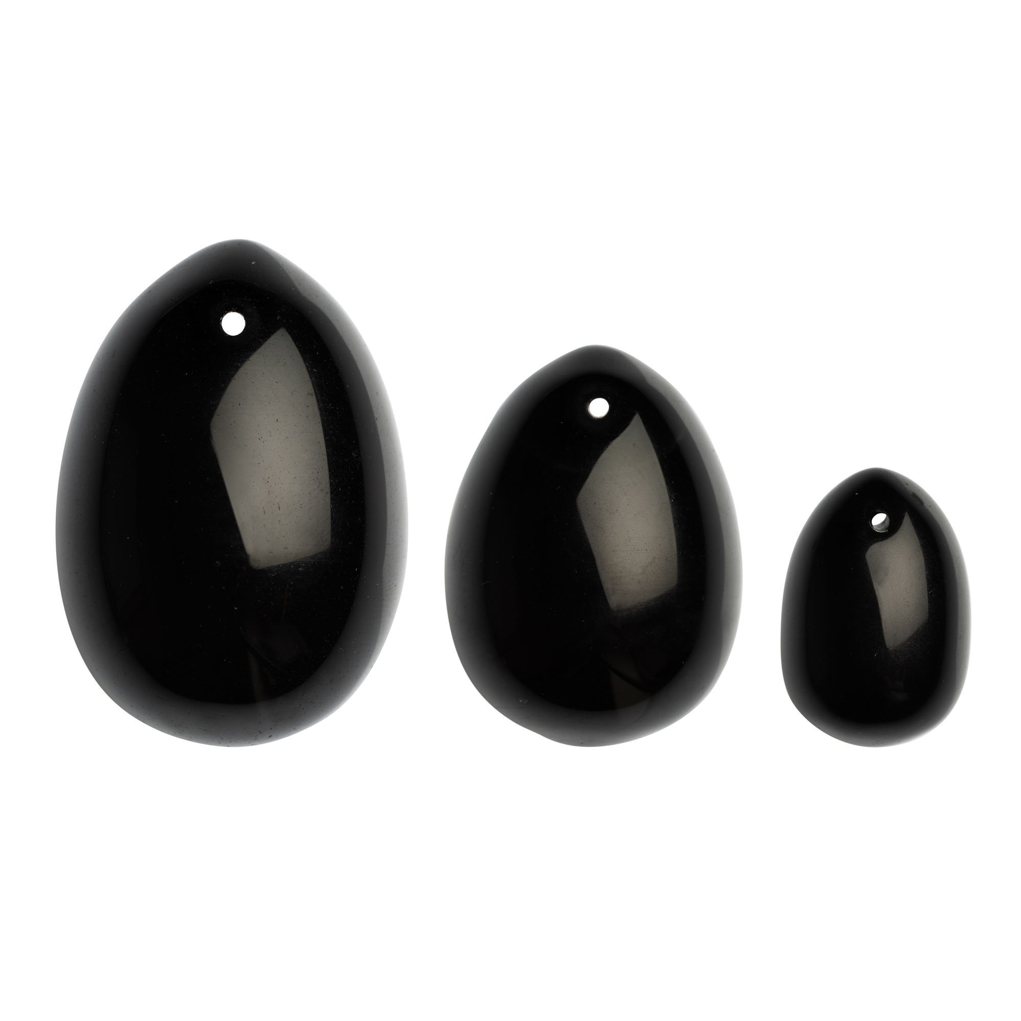 Vaginalinių kiaušinėlių rinkinys „Black Obsidian Yoni Eggs“ - La Gemmes