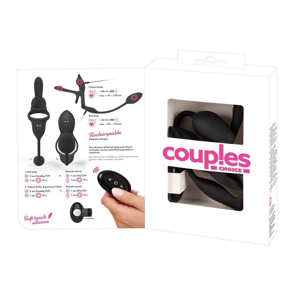 Vibruojantis penio žiedas - kaištis „RC Multi Function“ - Couples Choice