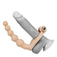 Vibruojantis strap-on dildo „The Ultra Soft Double 6.5 Inch“