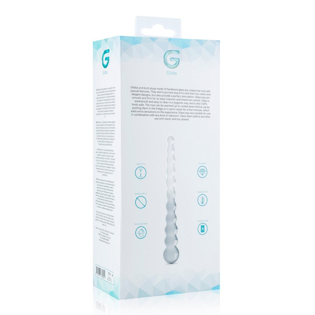 Stiklinis dvipusis dildo „Glass Dildo Nr. 20“ - Gildo