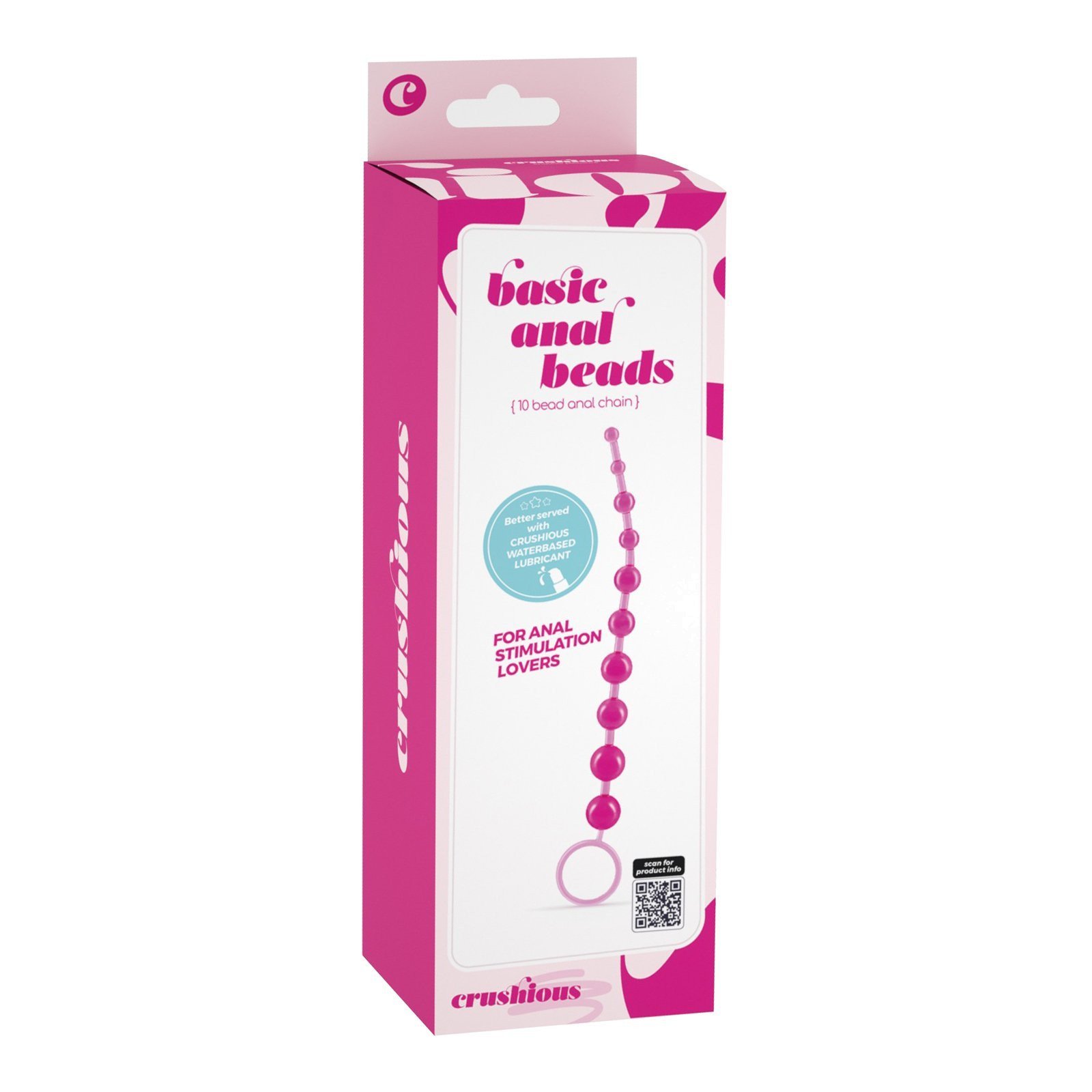 Analiniai karoliukai „Basic Anal Beads Pink” - Crushious
