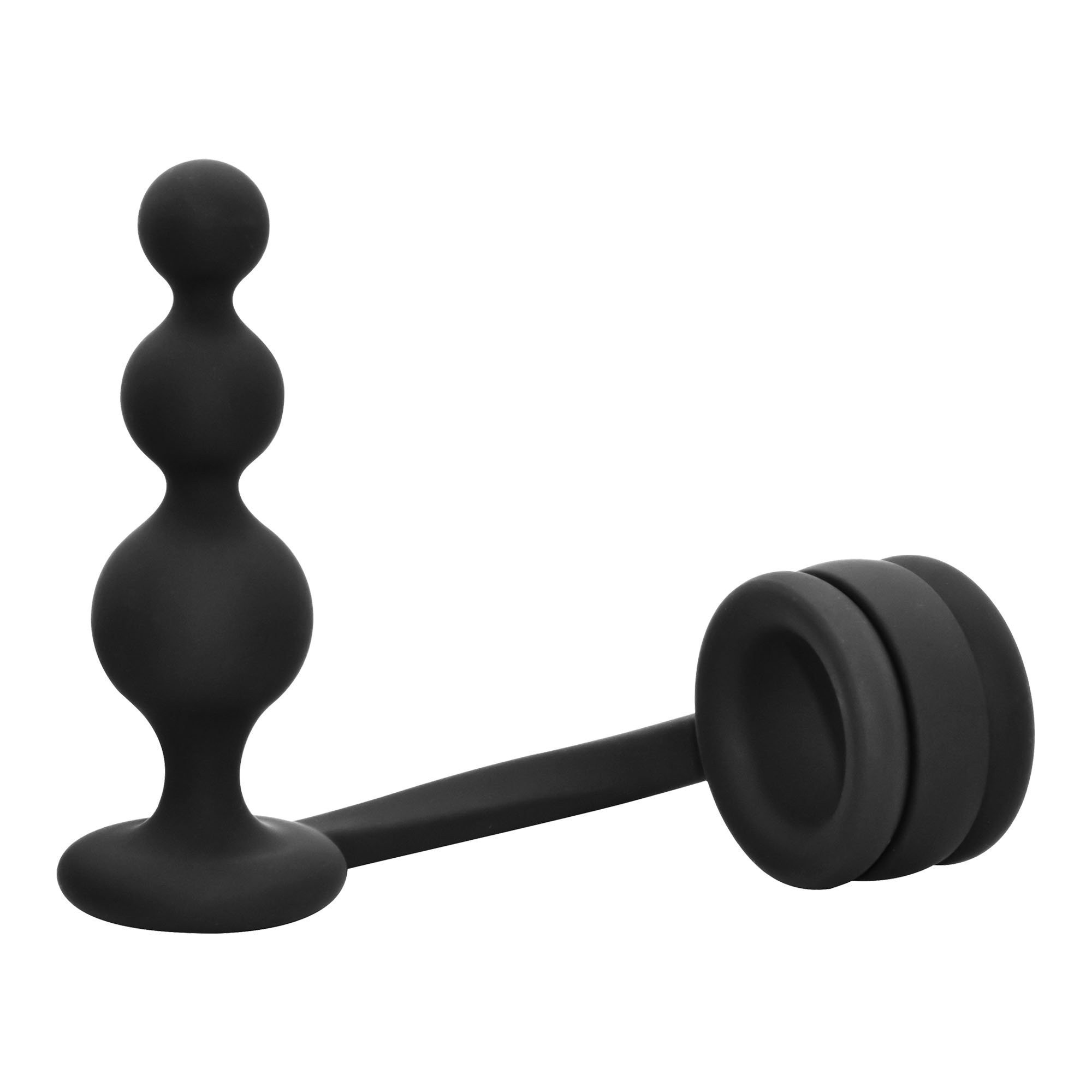 Analinis kaištis - žiedas „Cockring with Beaded Anal Plug“ - Ramrod