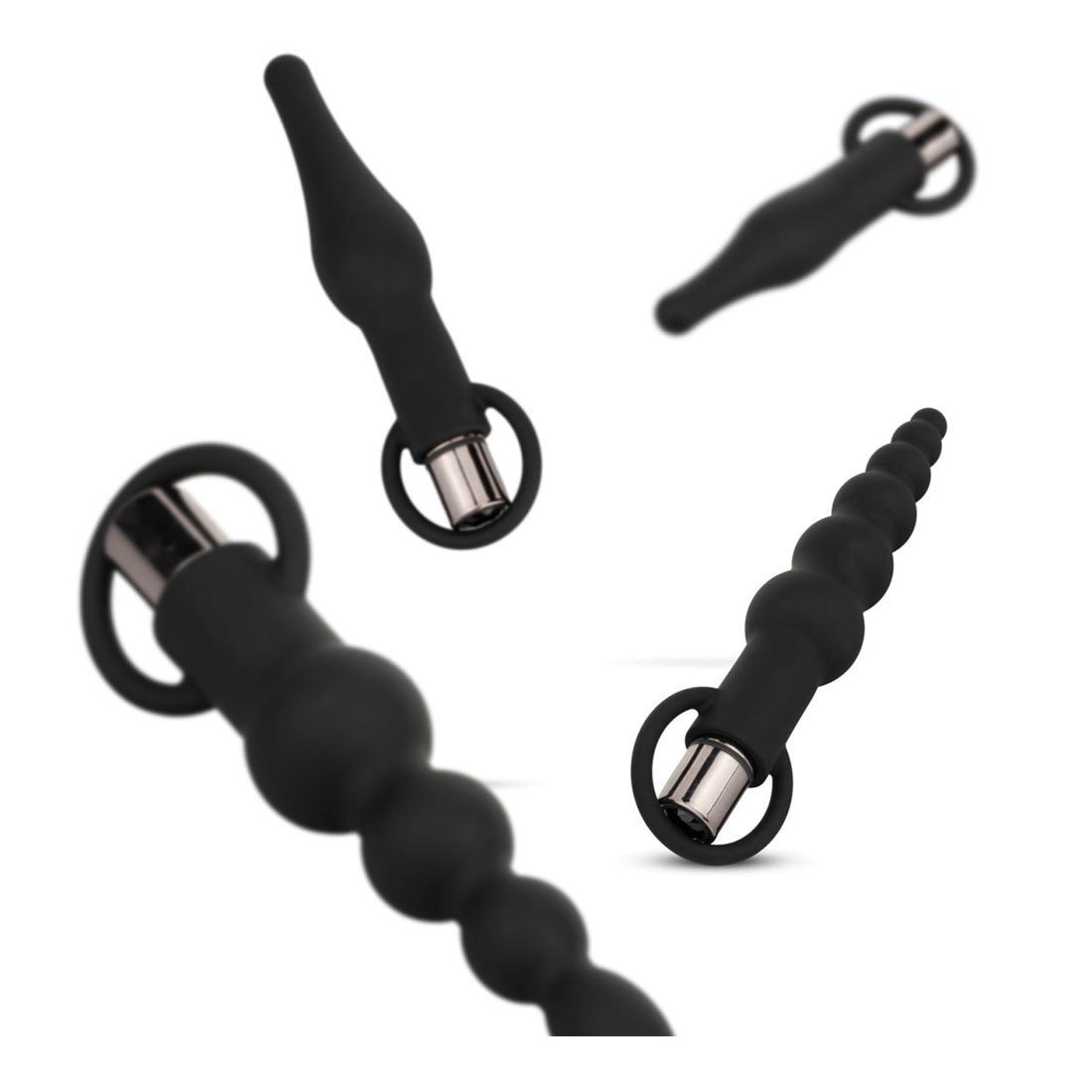 Vibruojančių analinių kaiščių rinkinys „Anal Plugs with Bullet“ - EasyToys