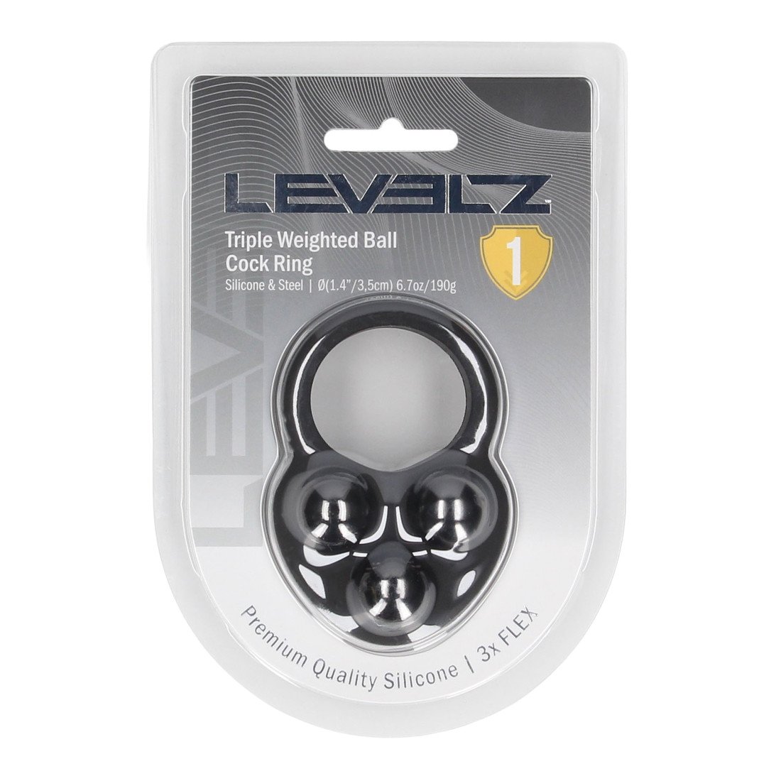 Penio žiedas „Triple Weighted Ball Cock Ring“ - Levelz