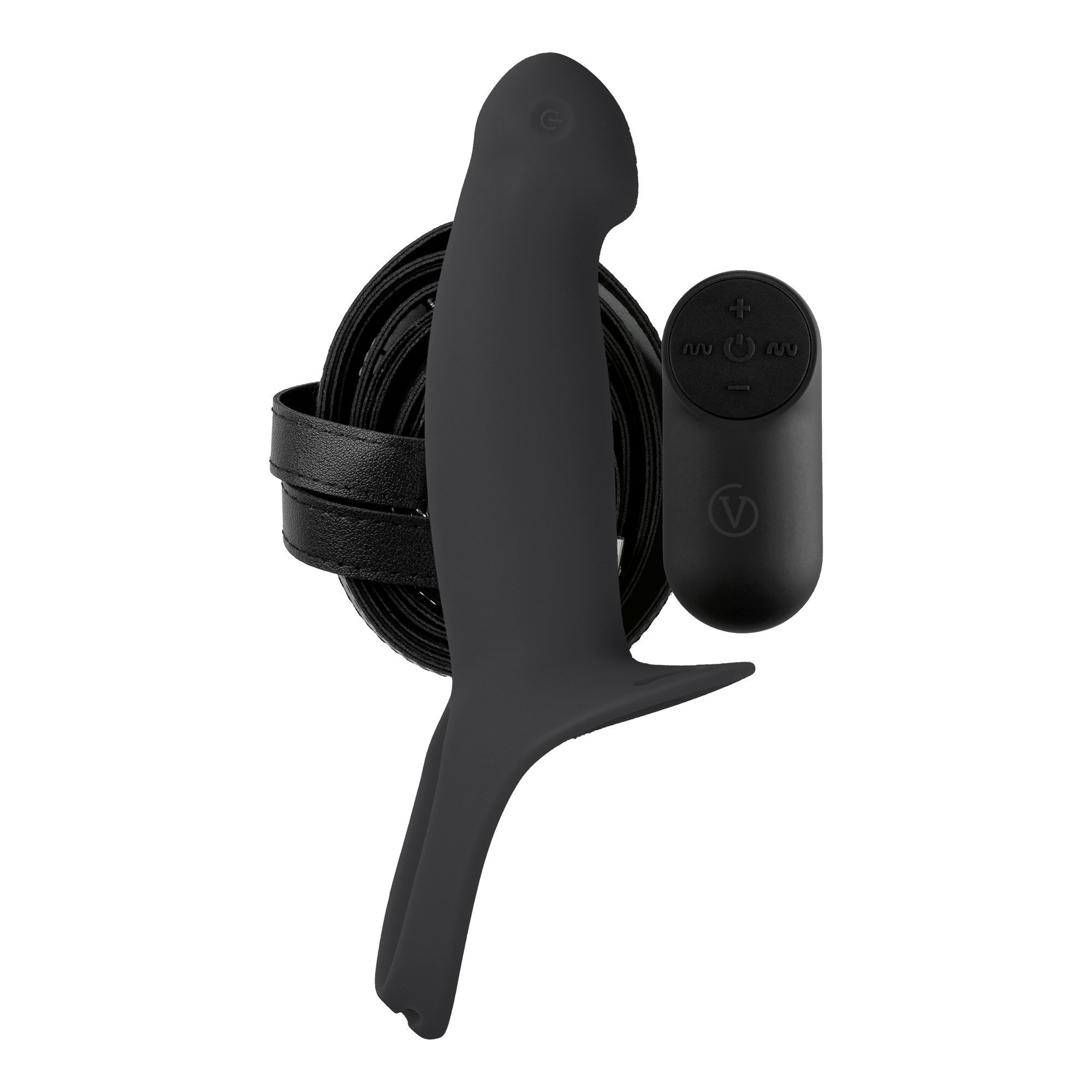 Vibuojantis tuščiaviduris strap-on dildo „H3 Size S“ - Virgite