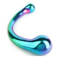 Metalinis dildo „The Curvy G-Spot Rainbow“ - Mr. Steel