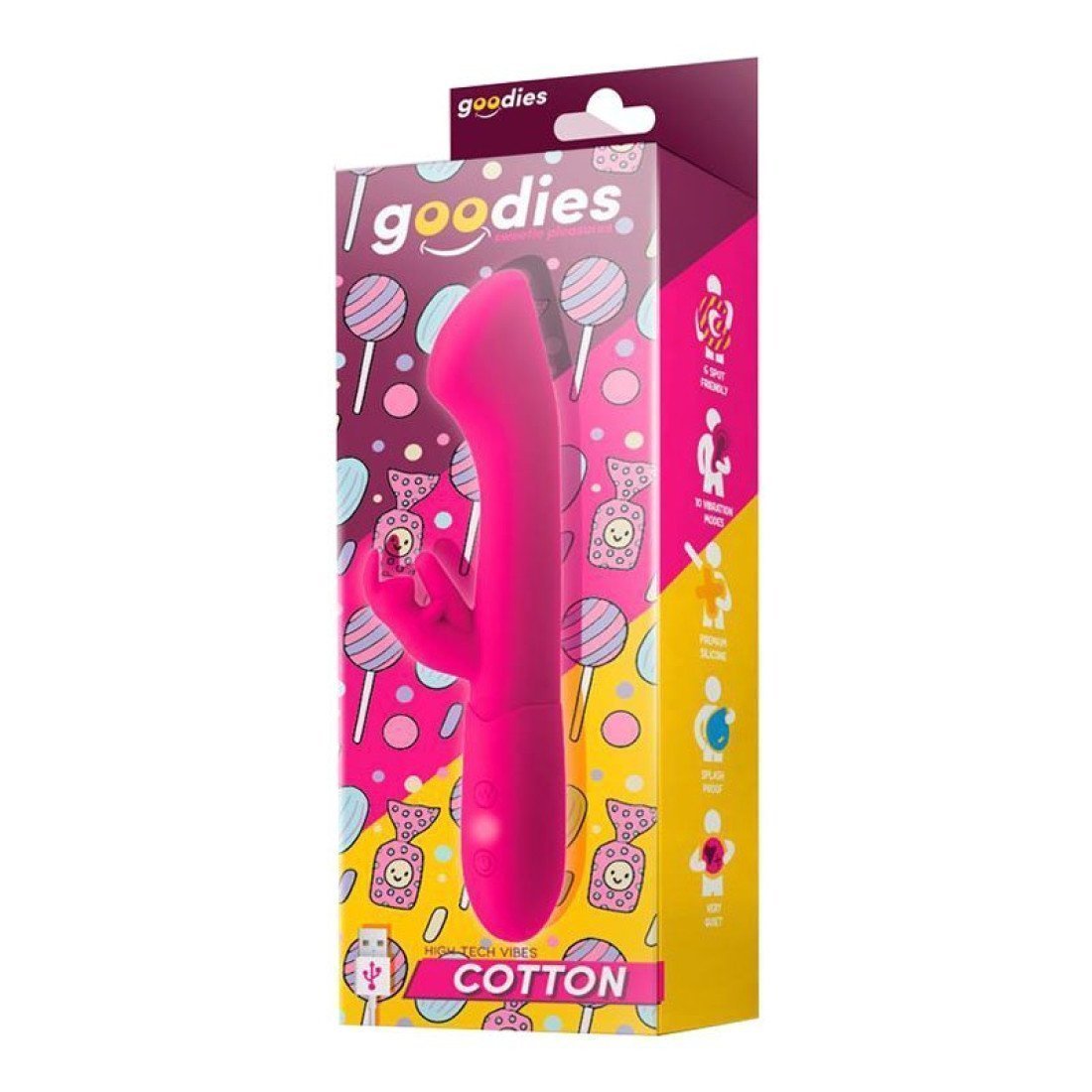 Įkraunamas vibratorius kiškutis „Goodies Cotton“ - Latetobed