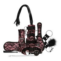 BDSM rinkinys „Lace & Leather Look“ - Bedroom Fantasies