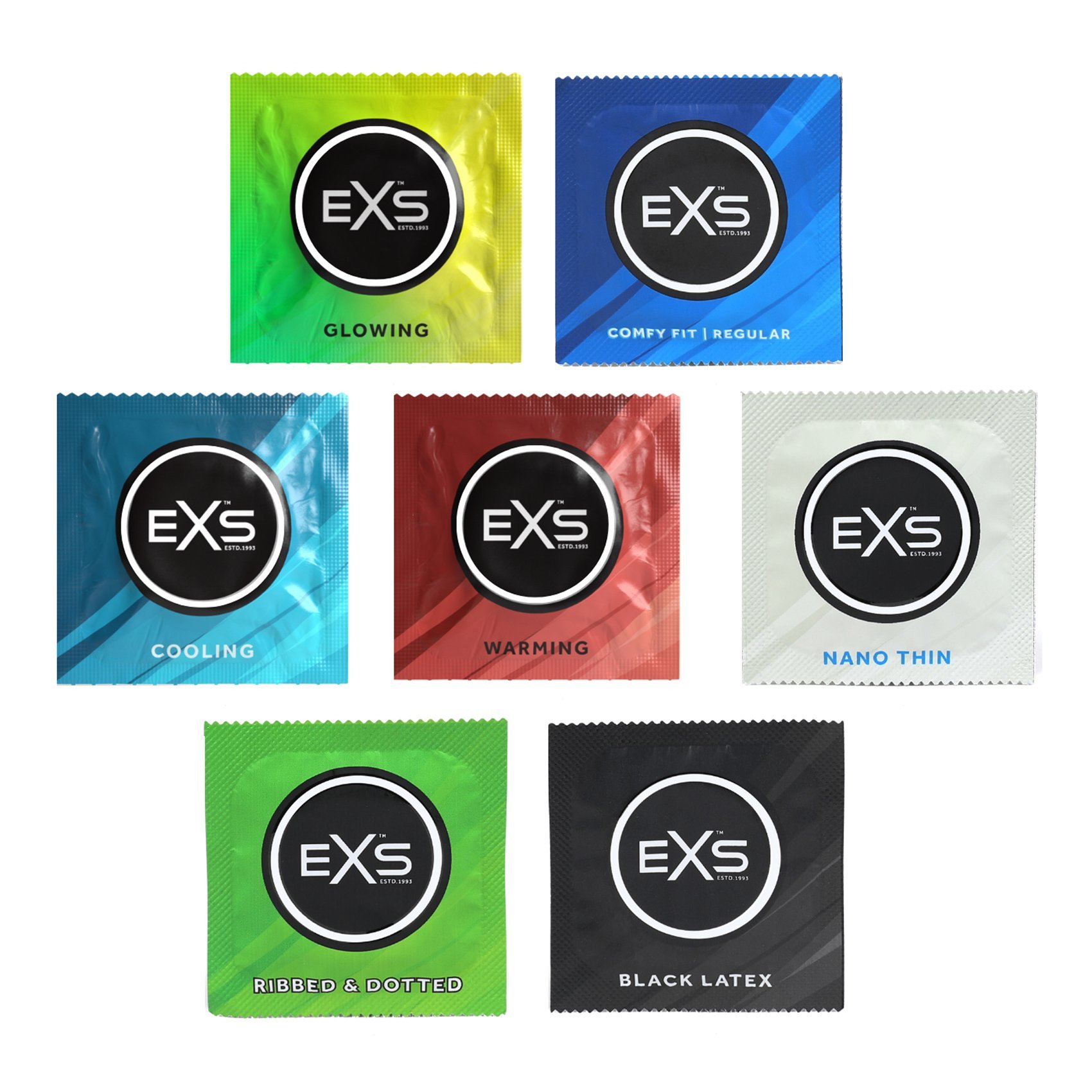 Prezervatyvų rinkinys „Variety Pack 1“, 42 vnt. - EXS Condoms