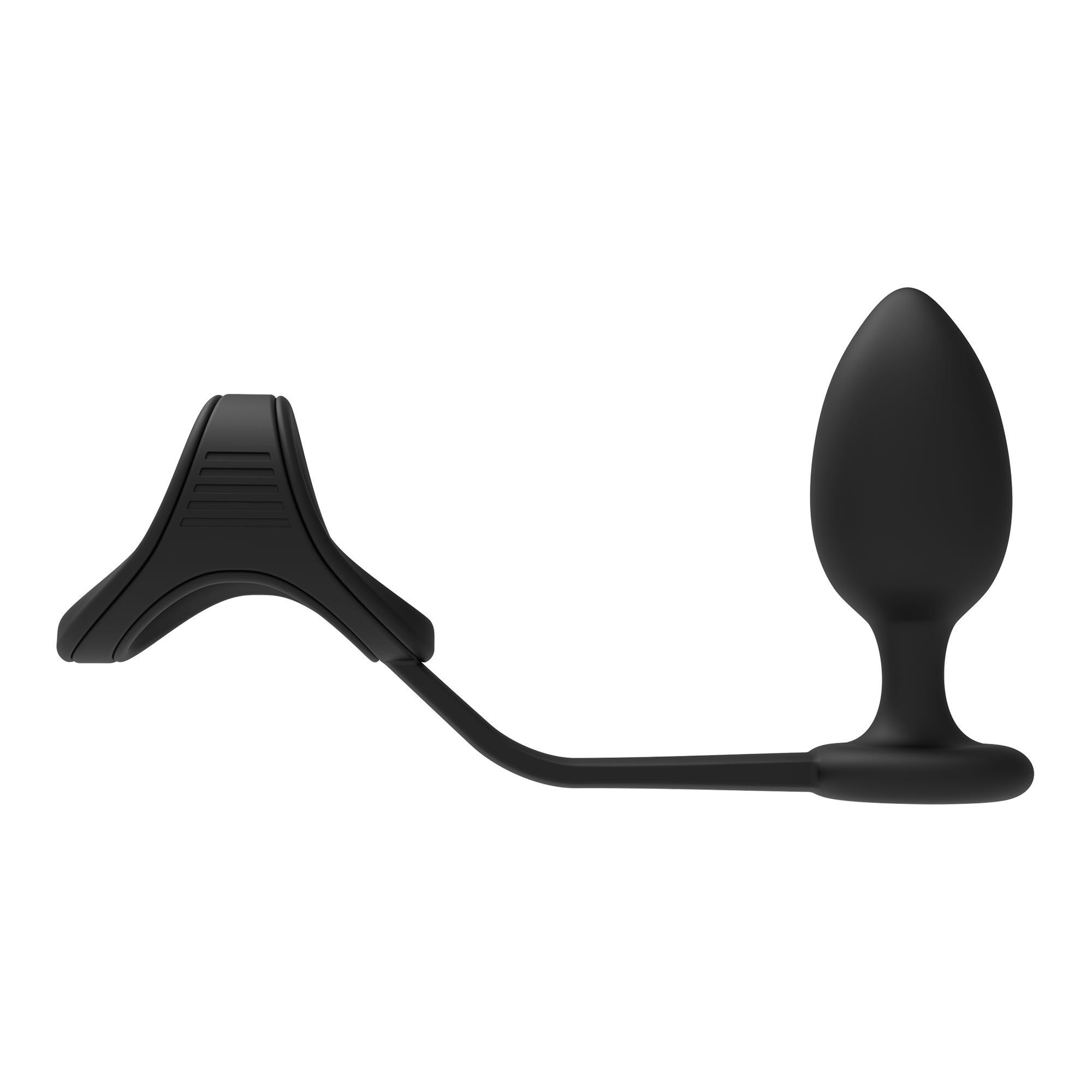 Analinis kaištis - žiedas „Cockring with Anal Plug“ - Ramrod