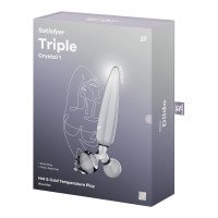 Stiklinis dildo „Triple Crystal 1” - Satisfyer