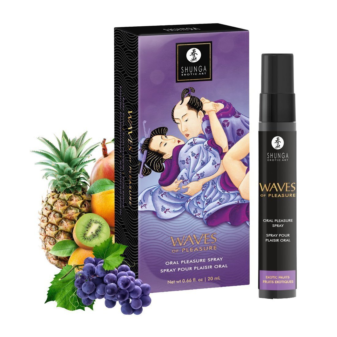 Purškalas oraliniam seksui „Waves of Pleasure Exotic Fruits“, 20 ml - Shunga