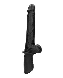 Automatinis falo imitatorius „Handheld Liquid Silicone Vibrating and Thrusting Dildo“ - Ouch!