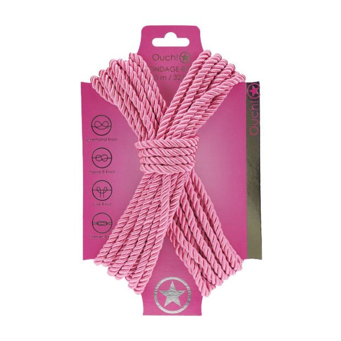 Suvaržymo virvė „Bondage Rope Pink“, 10 m - Ouch!