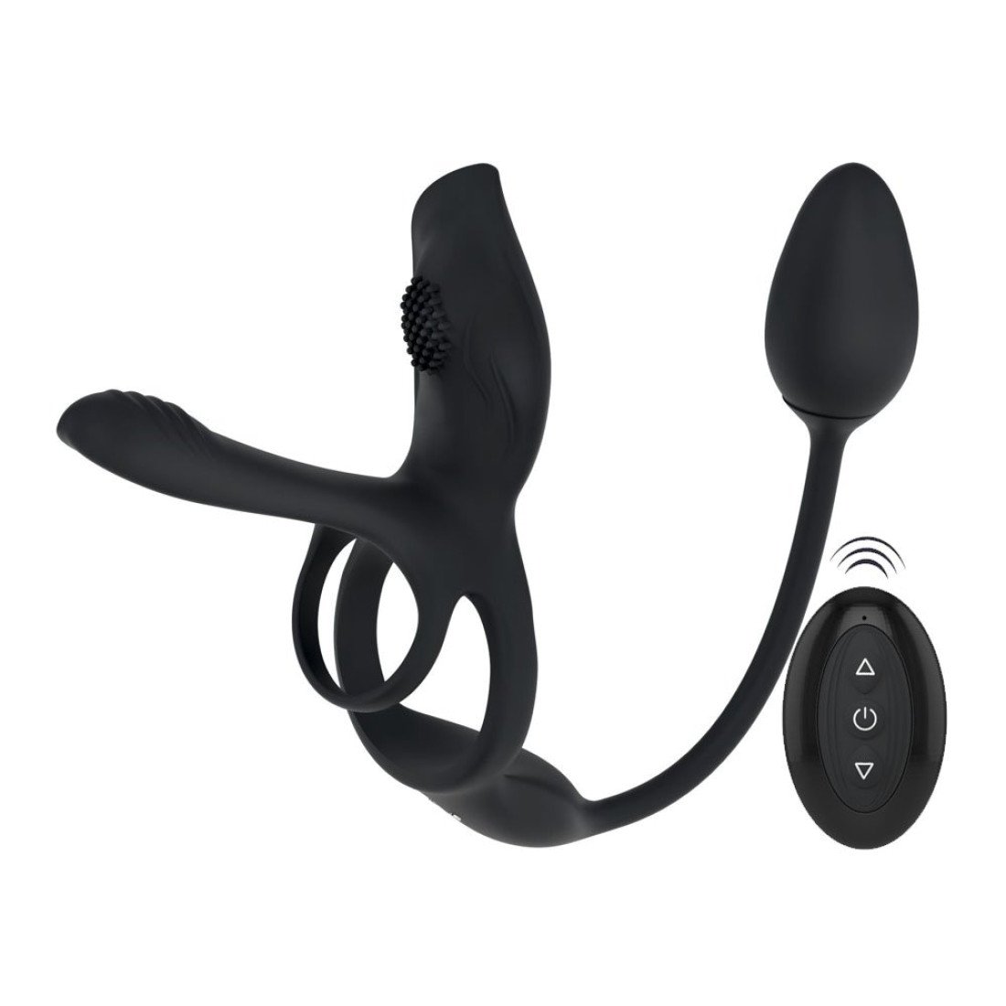 Vibruojantis penio žiedas - kaištis „RC Multi Function“ - Couples Choice
