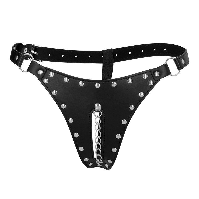 Suvaržymo kelnaitės moterims „Xtreme Chastity Thong with Chain Detail“ - Ouch!