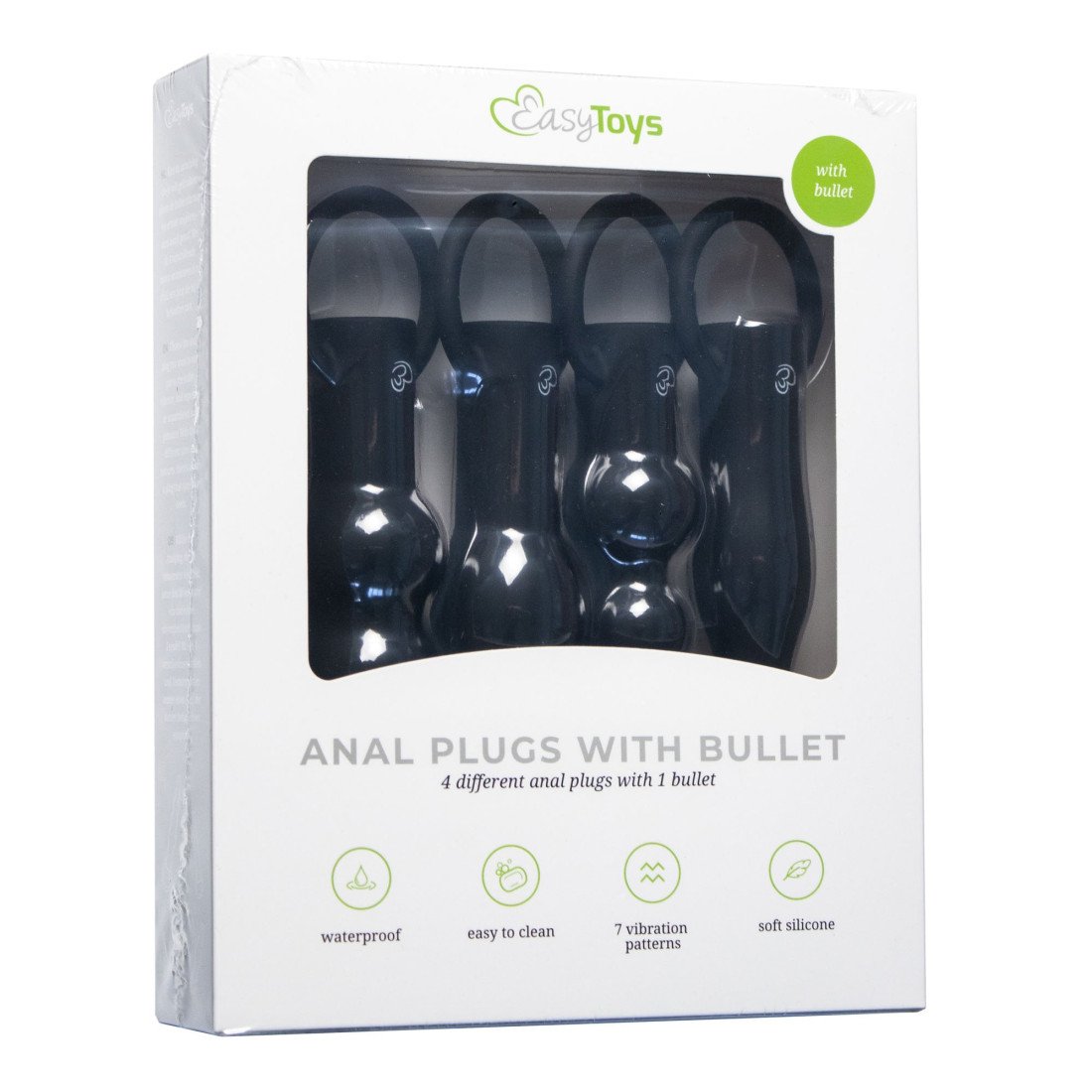 Vibruojančių analinių kaiščių rinkinys „Anal Plugs with Bullet“ - EasyToys