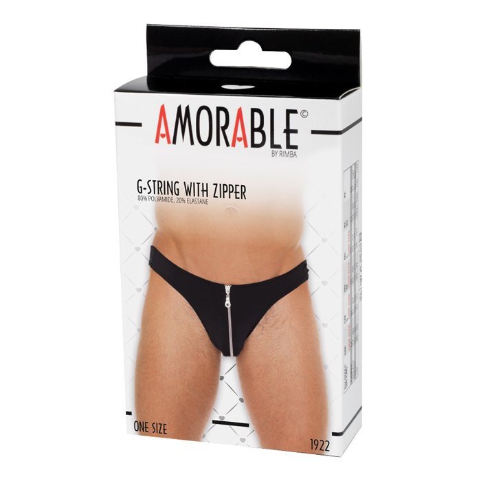 Vyriškos kelnaitės su juostele „G-String with Zipper“ - Amorable