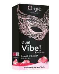 Stimuliuojantis gelis „Dual Vibe! Strawberry Gin and Tonic“, 15 ml - Orgie