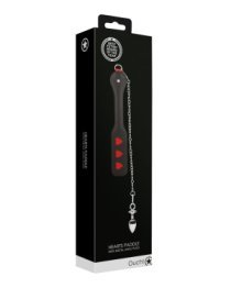 Plakimo mentė - analinis kaištis „Hearts Paddle with Metal Anal Plug“ - Ouch!