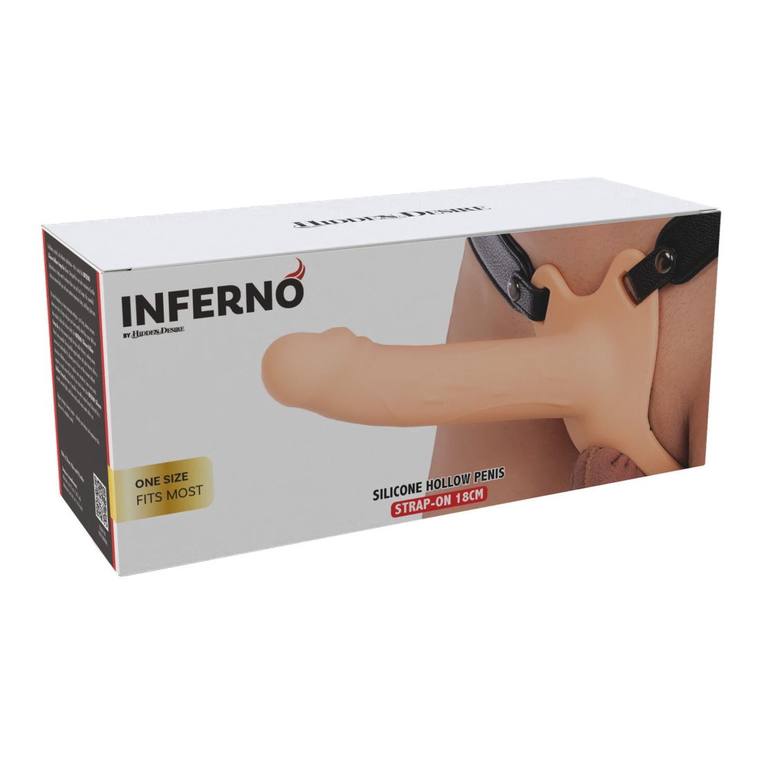 Tuščiaviduris strap-on dildo „Inferno 18 cm“ - Hidden Desire