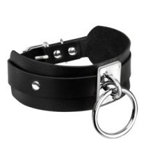 Antkaklis „O-Ring Collar Black Silver“ - Kinky Diva
