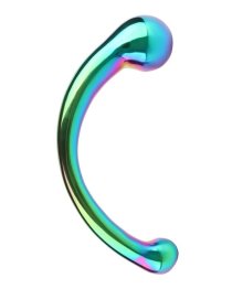 Metalinis dildo „The Curvy G-Spot Rainbow“ - Mr. Steel
