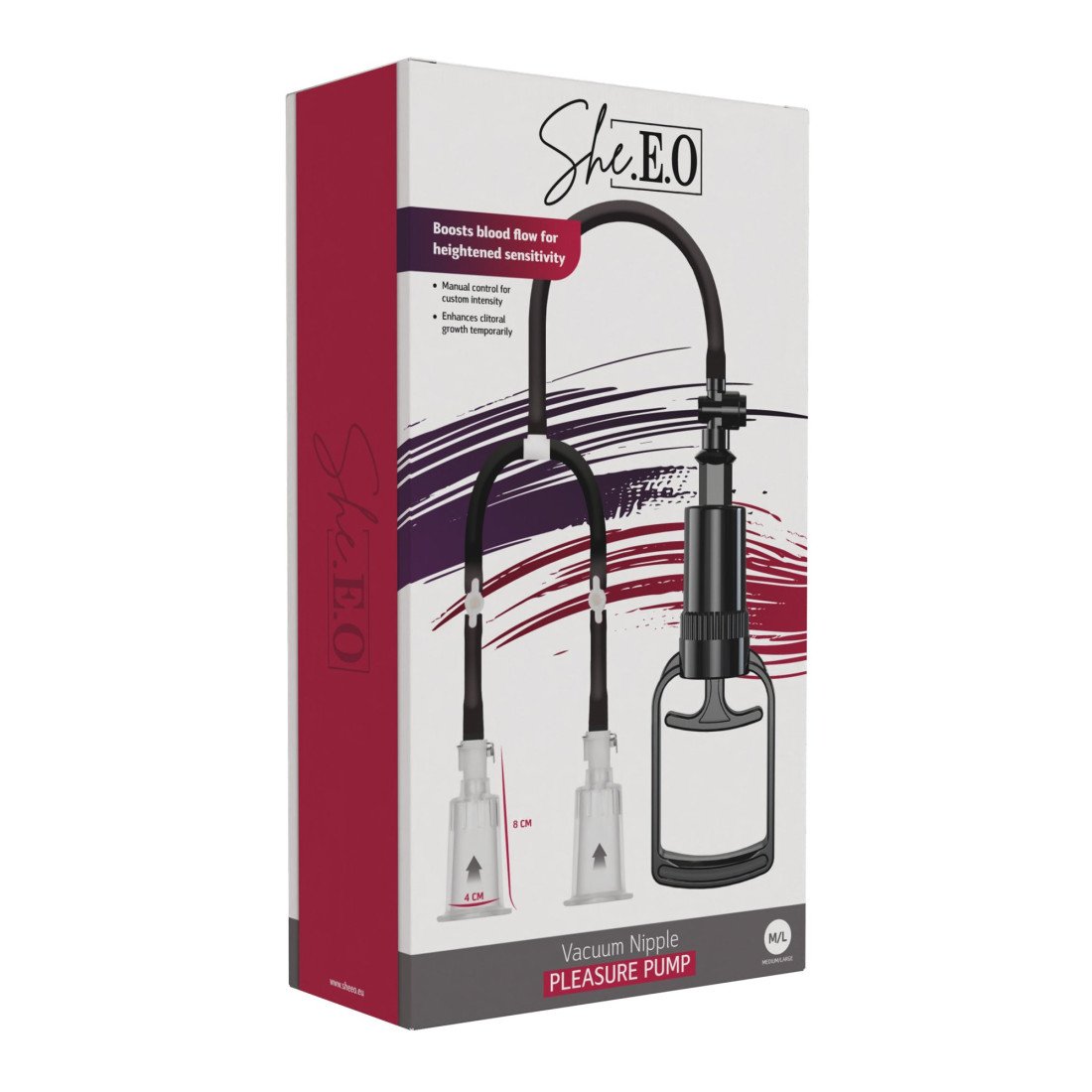 Spenelių pompa „Vacuum Nipple Pleasure Pump M/L“ - She.E.O Spenelių pompa „Vacuum Nipple Pleasure Pump M/L“ - She.E.O