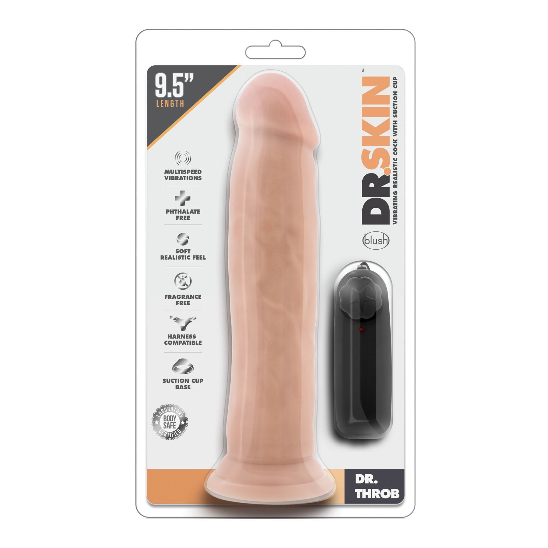 Vibruojantis dildo „Dr. Skin Dr. Throb“ - Blush