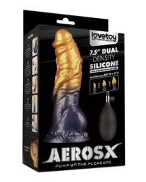 Pripučiamas silikoninis dildo „Aerosx Nr. 7.5 Gold/Black“ - Lovetoy