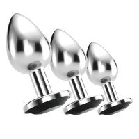 Analinių kaiščių rinkinys „Bijou Anal Train Trio Black“ - Crushious