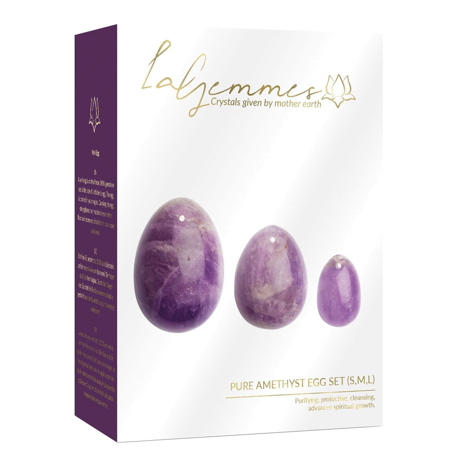 Vaginalinių kiaušinėlių rinkinys „Pure Amethyst Yoni Eggs“ - La Gemmes