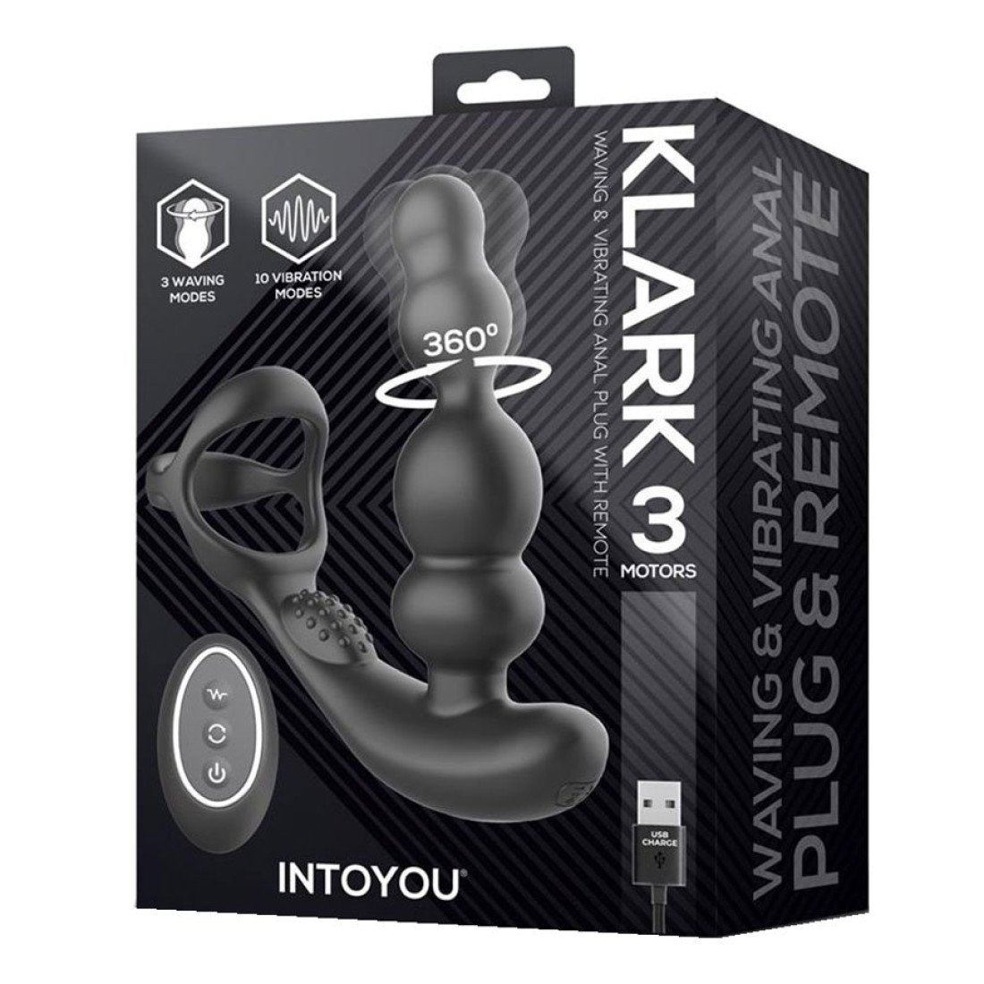 Vibruojantis prostatos masažuoklis - penio žiedas „Klark“ - Intoyou