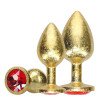 Analinių kaiščių rinkinys „Metal Anal Plug Set Gold“ - Ouch!